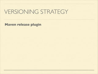 VERSIONING STRATEGY
Maven release plugin
 