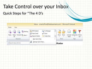Take Control over your Inbox
Quick Steps for “The 4 D’s
 