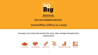 SmartOffice (Office-in-a-box)
Leverage a one-stop-shop solution for voice, data, storage and application
requirements
1
 