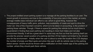# Smart Parking Management System.pptx using IOT | PPTX