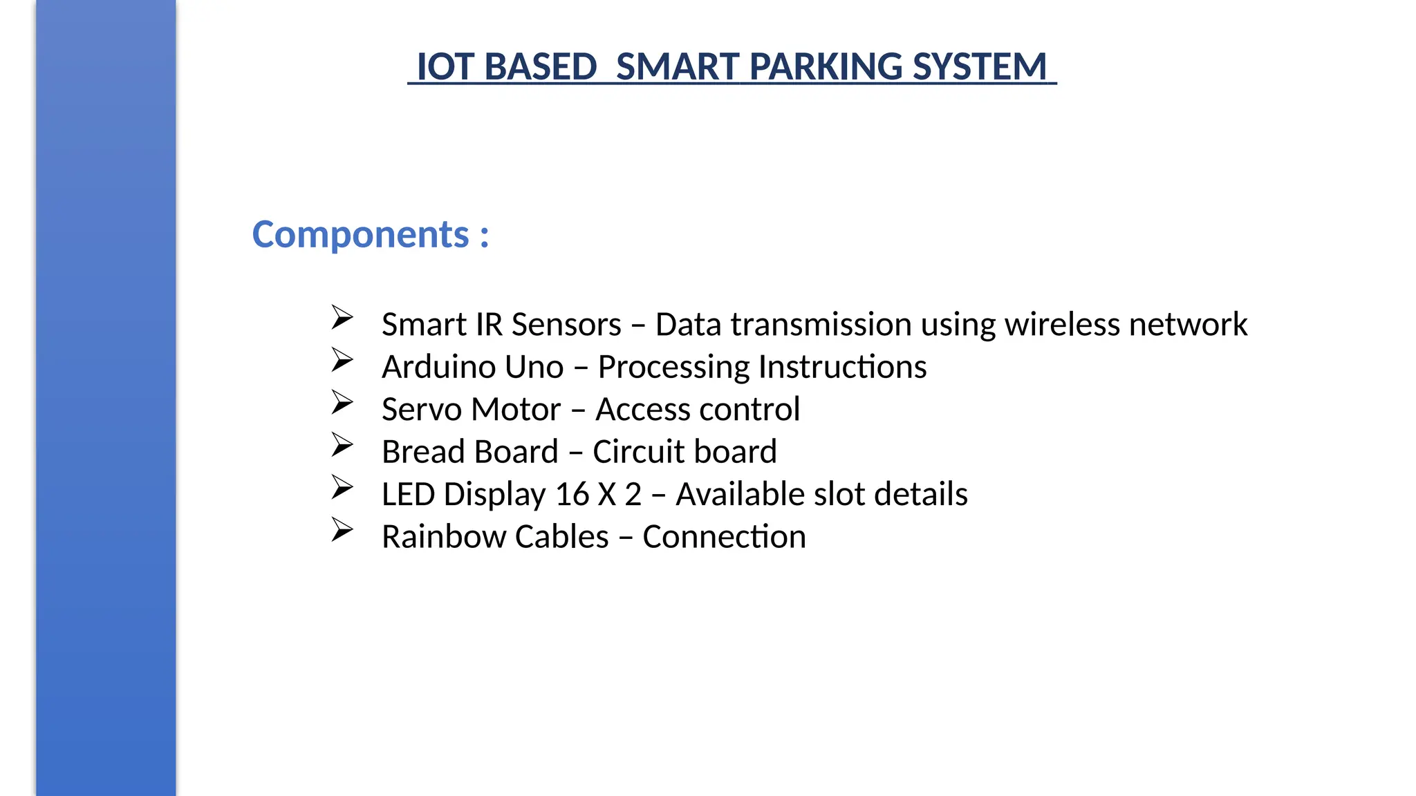 iot based smart parking system using ir sensor | PPTX