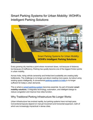 Smart Parking Systems for Urban Mobility WOHR’s Intelligent Parking ...