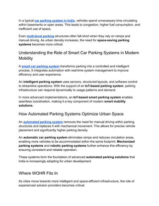 Smart Parking Systems for Urban Mobility WOHR’s Intelligent Parking ...