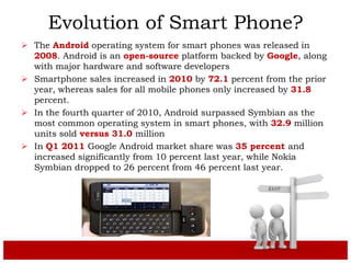 ReferencesWhat’s the Smart Phone? In an increasingly mobile world, the smart phone has become a lifestyle changing device.   The smart phone is the first device to provide instant access to the internet and online information resources wherever consumers go. Time-starved consumers say that smart phones improve their quality of life by allowing them to multitask on-the-move.