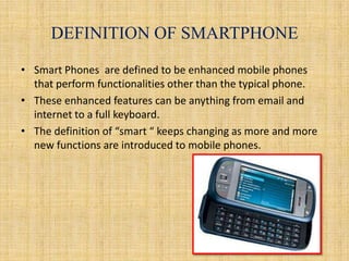 Définition  Smartphone - Mobile - Téléphone intelligent