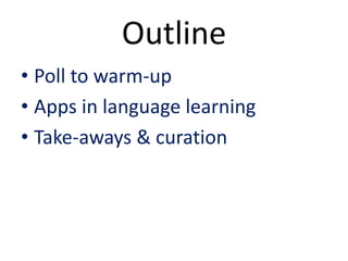 Apps in language learning | PPTX