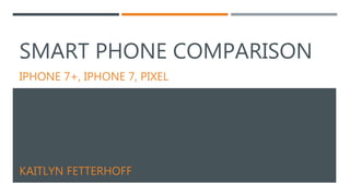 SMART PHONE COMPARISON
IPHONE 7+, IPHONE 7, PIXEL
KAITLYN FETTERHOFF
 