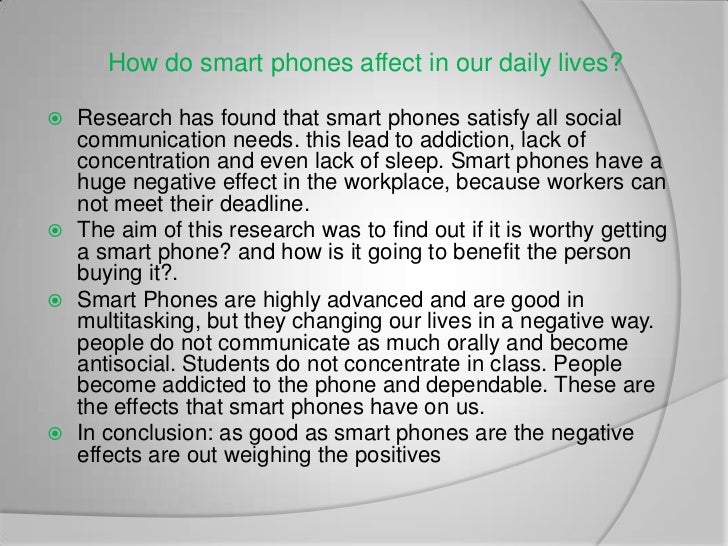 Smartphone's and their effect in society