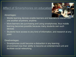 SmartPhones, and their impact on the workplace, education and social ...