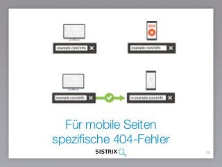 Für mobile Seiten  
speziﬁsche 404-Fehler
36
 