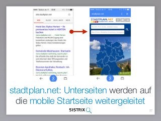 stadtplan.net: Unterseiten werden auf
die mobile Startseite weitergeleitet
37
 