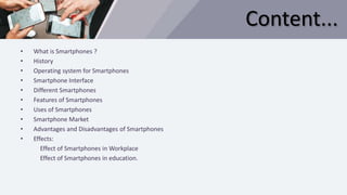 Smart phones  (Prersentation)