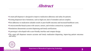 smart pill dispenser is designed to improve medication adherence and ...