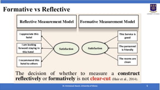 Formative vs Reflective
Dr. Emmanuel Awuni, University of Ghana 5
 