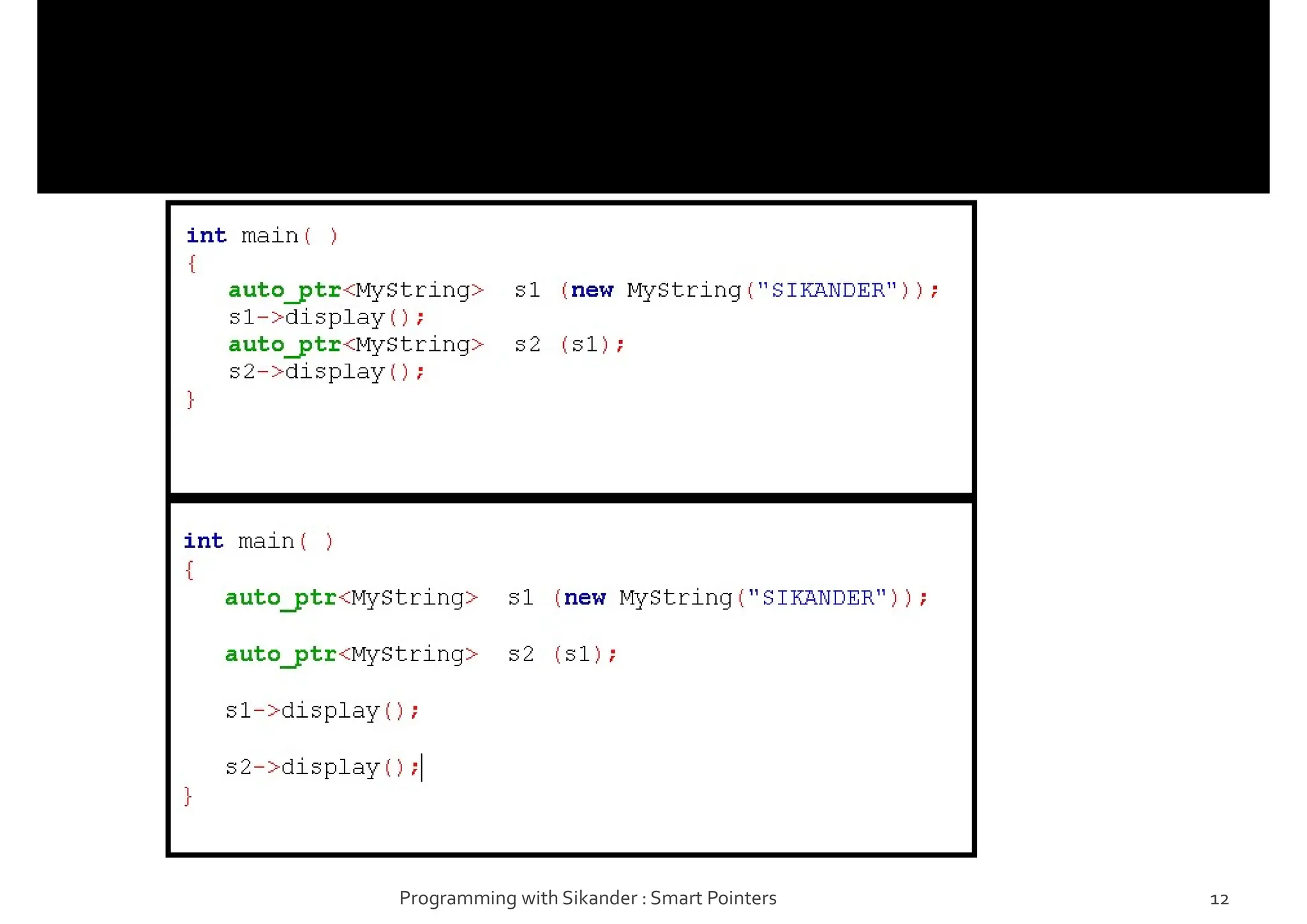 Programming with Sikander : Smart Pointers 12
 