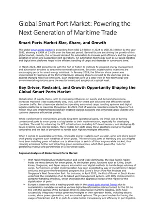 Global Smart Port Market Outlook: Trends Shaping Future-Ready Ports | PDF