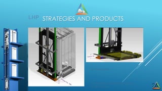 25
Car frame for hydraulic lifts with pit
of 200 mm min.
Car frame detail
LHP STRATEGIES AND PRODUCTS
 