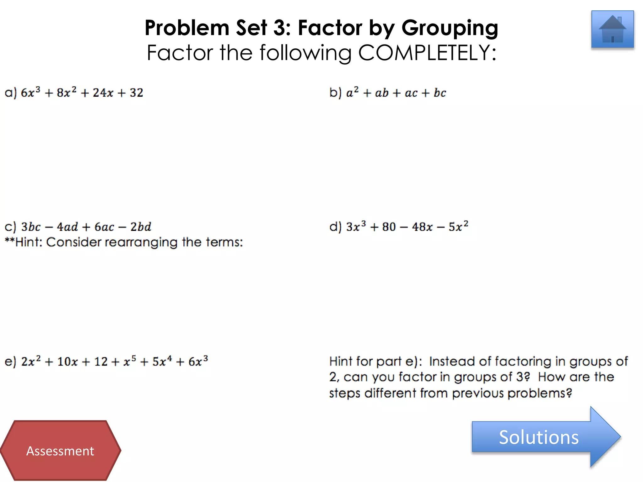 Smart practice factoring by grouping | PPTX