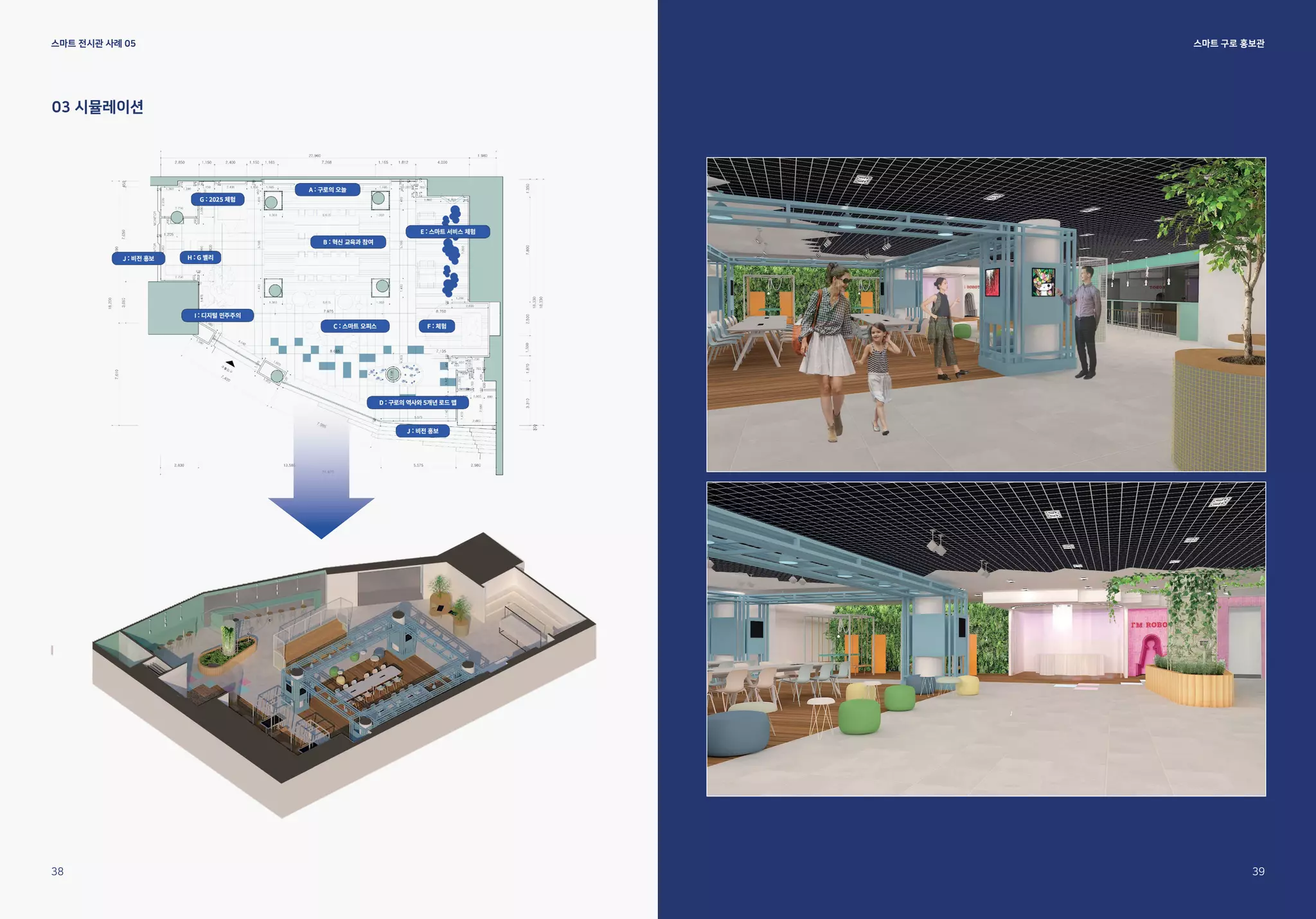 스마트 전시관 사례 05
03 시뮬레이션
38 39
스마트 구로 홍보관
 