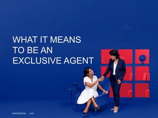 WHAT IT MEANS
TO BE AN
EXCLUSIVE AGENT
CONFIDENTIAL 2-20
 