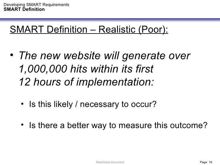 SMART Requirements