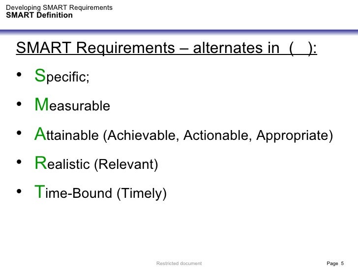 SMART Requirements