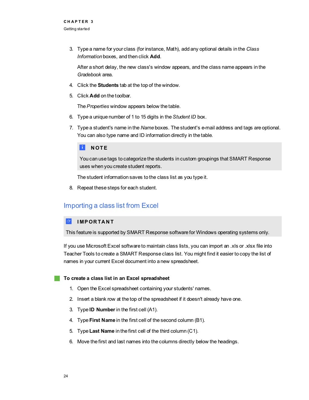 SMART PE Response Guide