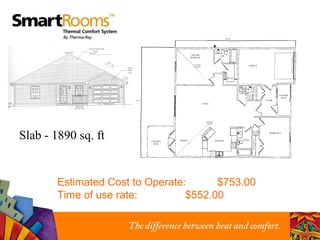 Slab - 1890 sq. ft Estimated Cost to Operate:  $753.00 Time of use rate:  $552.00 