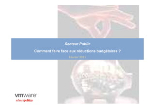 Secteur Public
Comment faire face aux réductions budgétaires ?
                  Février 2011
 