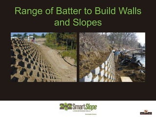 Range of Batter to Build Walls
        and Slopes
 