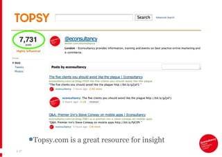 |   Topsy.com is a great resource for insight 