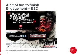 A bit of fun to finish Engagement – B2C |   Link to: http://www.youtube.com/watch?v=H_GpdfGdkfA&feature=related   
