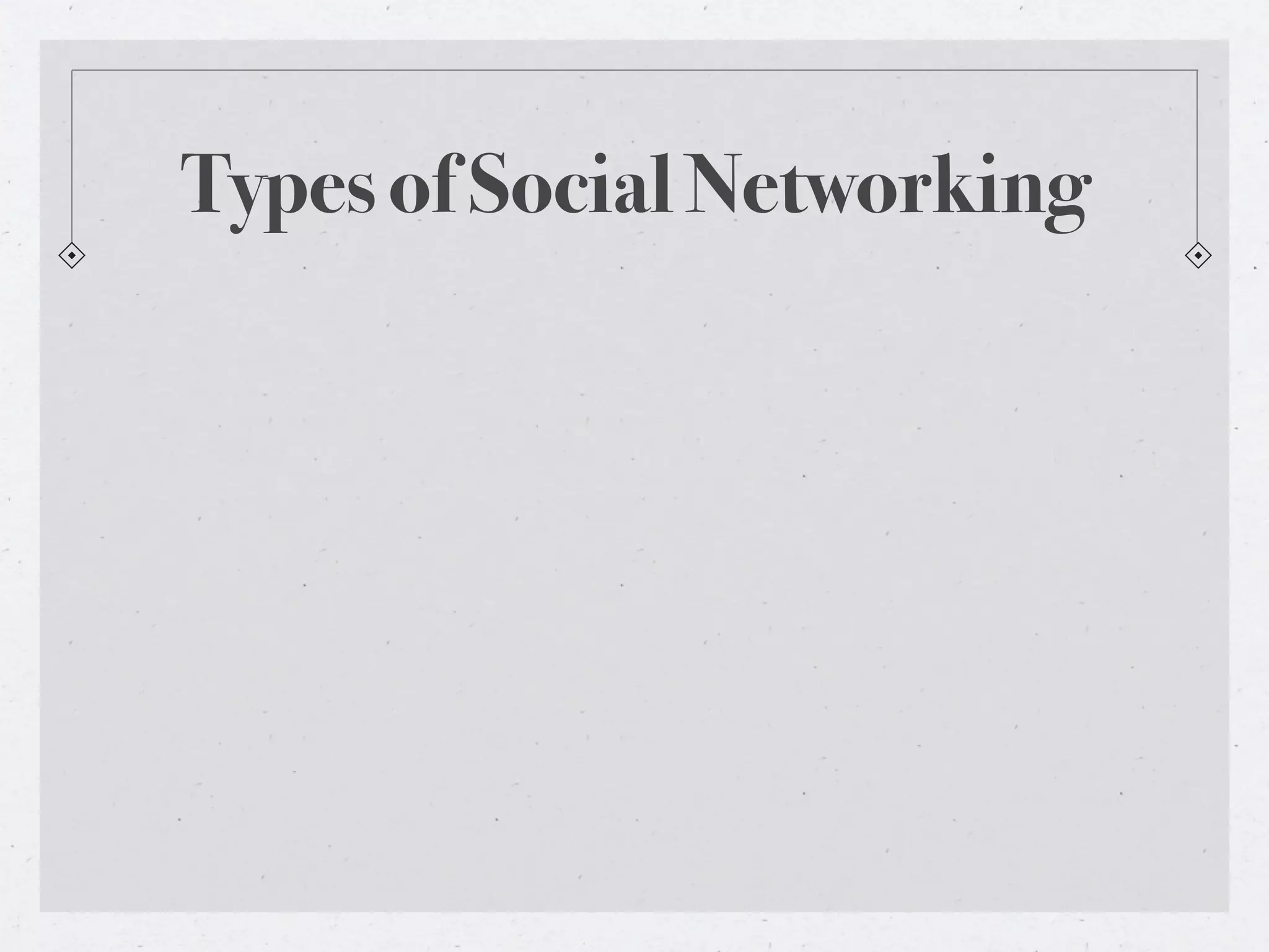 Types of Social Networking
 