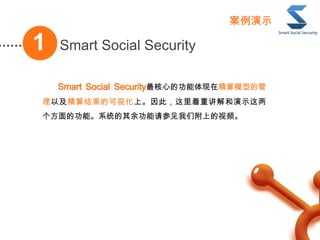 Smart Social Security1
Smart Social SecurityĵĹھģ͵Ĺ
ԼĿӻϡˣؽʾ
Ĺܡϵͳ๦μǸϵƵ
ʾ
 