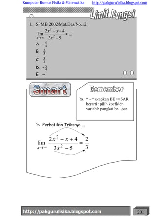 Smart solution limit fungsi | PDF