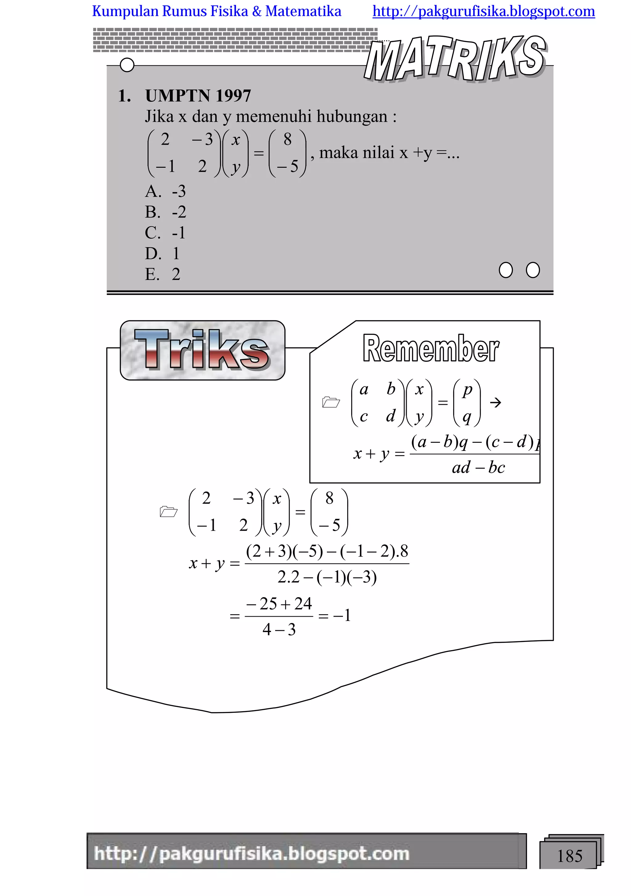 Smart solution matriks | PDF