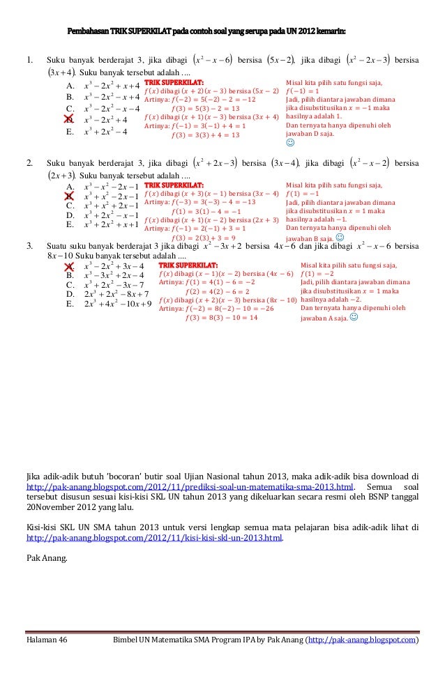 Contoh Soal Dan Pembahasan Teorema Sisa Contoh Soal Terbaru