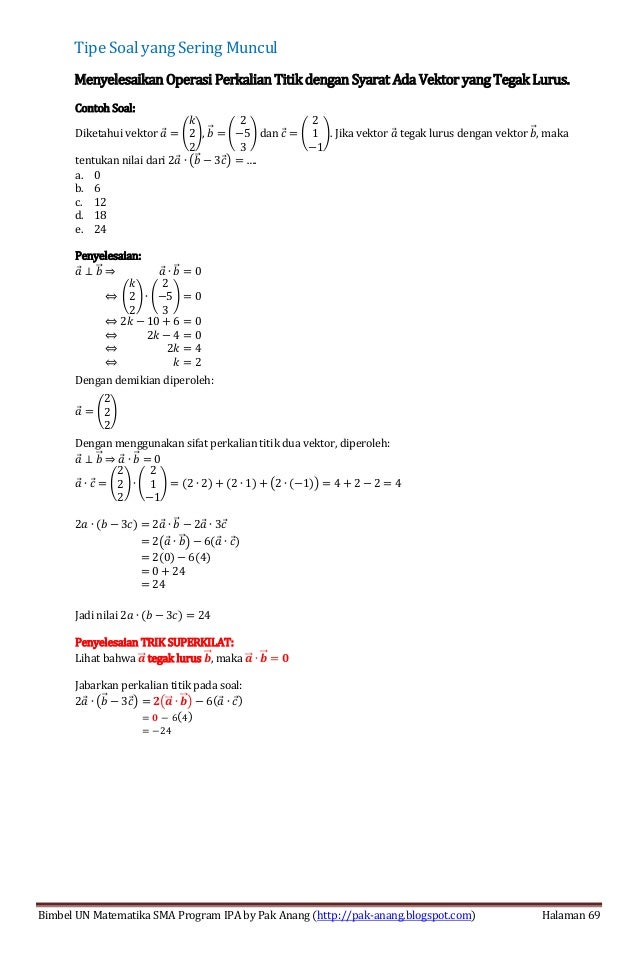 15 Contoh Soal Operasi Aljabar Vektor Kumpulan Contoh Soal