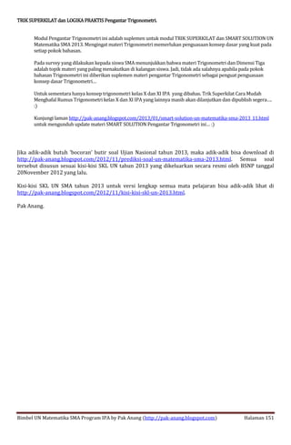 Smart solution un matematika sma 2013 (skl 4 pengantar trigonometri) | PDF