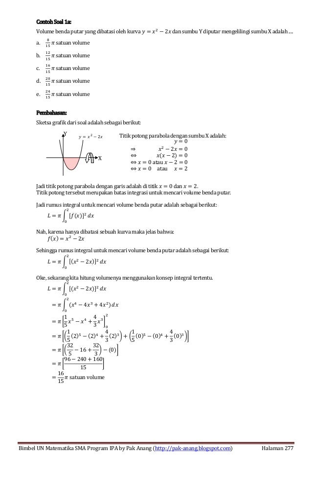 Soal Integral Tentu Dan Pembahasannya