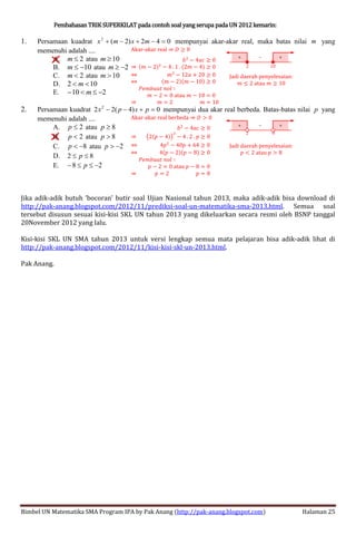 Smart solution un matematika sma 2014 (full version free edition) | PDF