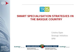 SMART SPECIALISATION STRATEGIES IN
        THE BASQUE COUNTRY



                    Cristina Oyón
                    Strategic Initiatives
                    SPRI
 