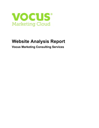 Website Analysis Report
Vocus Marketing Consulting Services

 