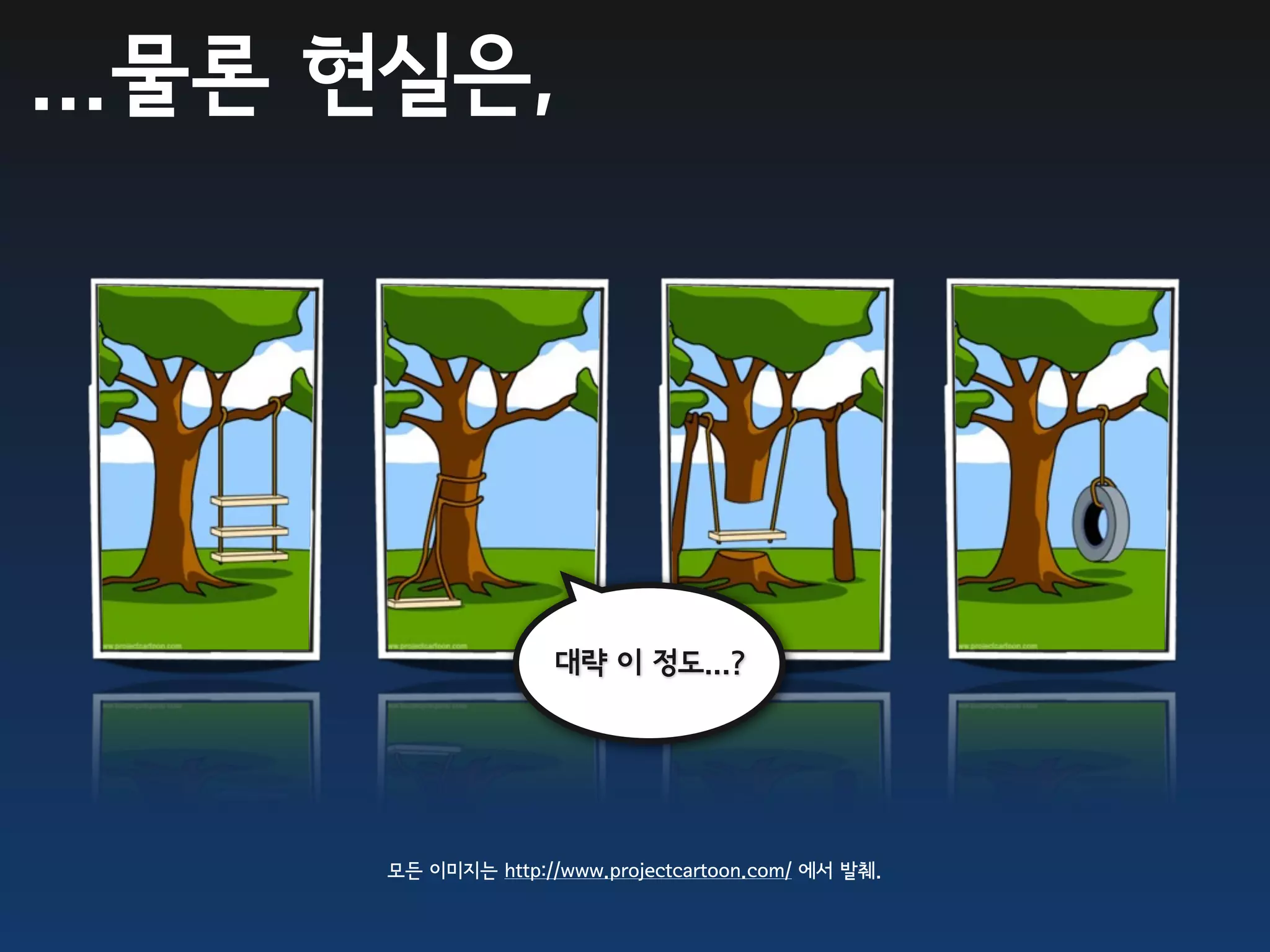 ...물론 현실은,




                     대략 이 정도...?




      모든 이미지는 http://www.projectcartoon.com/ 에서 발췌.
 