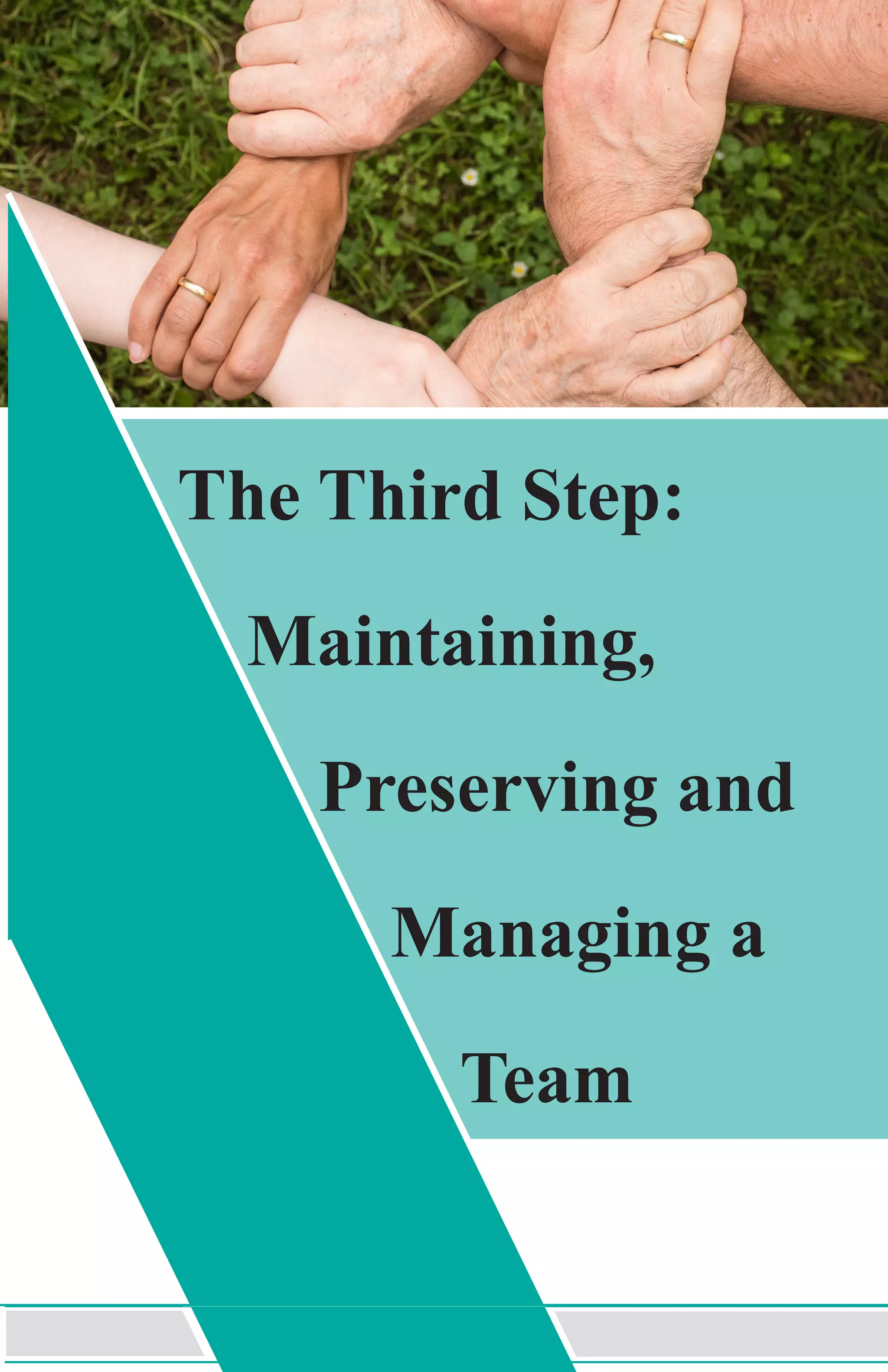 The Third Step:
Maintaining,
Preserving and
Managing a
Team
 