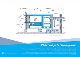 Web Design & Development
Web development services are the core of our business. We provide a wide range of professional services in the development
of web 2.0 and intranet applications of any complexity. Our highly talented team endeavors to develop web applications that
can become an invaluable asset for your company.
We provide complete and comprehensive solution for all phases inclusive of design, development, deployment and
maintenance. We feel that by being a full-service company, we are able to provide our clients with a complete understanding
of the Web.Web Development
 