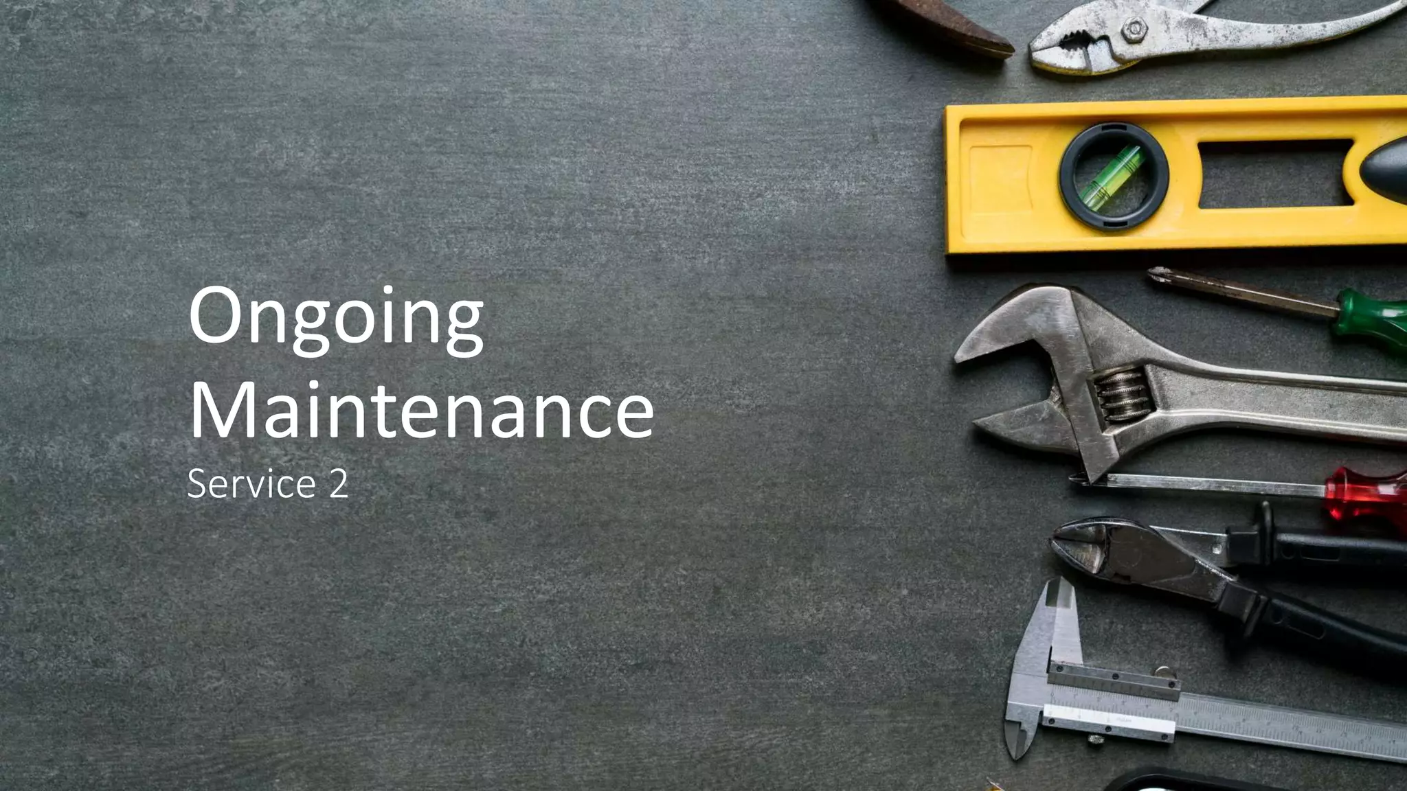 Ongoing
Maintenance
Service 2
 