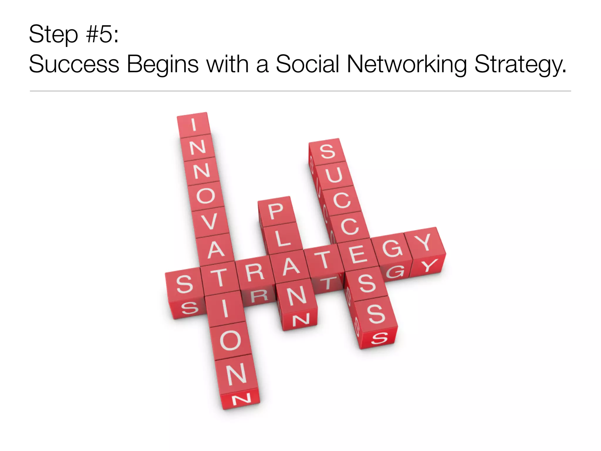 Step #5:
Success Begins with a Social Networking Strategy.
 