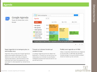 Agenda




                                                  DÉMONSTRATION
Smartview : Conseil, Expertise & Formation   21
 