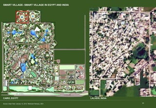 20
SMART VILLAGE- SMART VILLAGE IN EGYPT AND INDIA
Source: Solar Feed. January 12, 2012. Retrieved February, 2021.
CAIRO, EGYPT LALHERI, INDIA
 